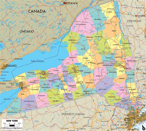 new york state map.